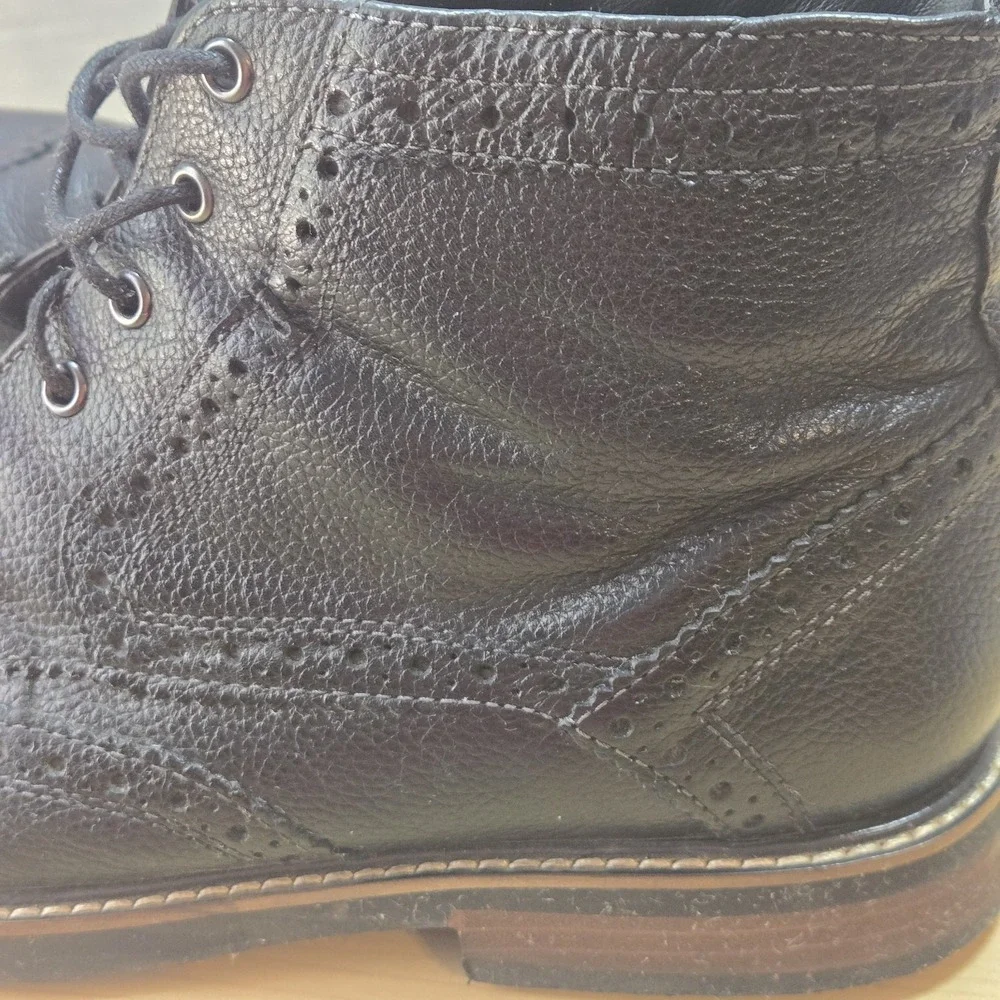 Nunn Bush Men's 10.5M Black Leather Wingtip Brogue Chukka Boots Memory Foam
